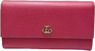 Gucci Pink Leather Long Wallet (Bi-Fold) (Pre-Owned)