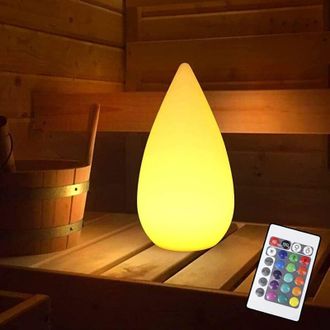 OEM L&aacute;mpara De Mesa Led Inal&aacute;mbrica Recargable, L&aacute;mpara De Sauna En Forma De L&aacute;grima Ip54, L&aacute;mpara De Mesita De Noche Regulable Con Cambio De Color Rgb, L