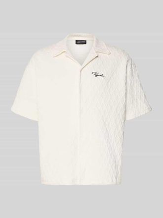 Pegador Regular Fit Freizeithemd mit Label-Stitching Modell Jovren in Offwhite, Gr&ouml;&szlig;e XXL