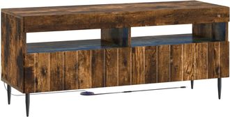 vidaXL Mueble De Tv Led Roble Ahumado Madera De Ingenier&iacute;a Vidaxl
