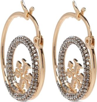 Tory Burch Orecchini con placca logo - Oro