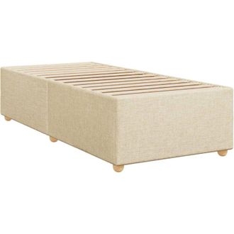 vidaXL Estructura De Cama Sin Colch&oacute;n Tela Crema 90x200 Cm Vidaxl