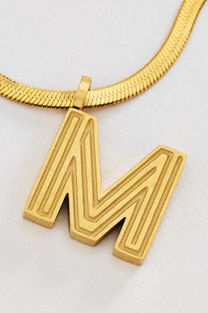 Anthropologie Water Resistant Initial Necklace