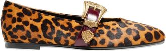 Roberto Festa Milano Dalma leopard-print double strap ballet flats - Brown