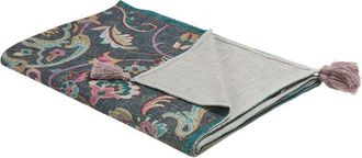 Beliani Beliani - Manta De Algod&oacute;n Multicolor 130 X 180 Cm Patr&oacute;n Floral Flecos Retro Dibrugarh