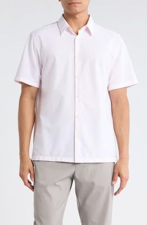 Theory Irving Aster Short Sleeve Button-Up Shirt in White/cradle Pink at Nordstrom Rack, Size Xx-Large
