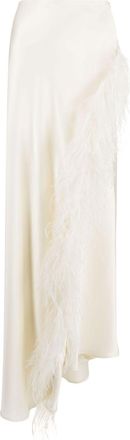 Sally Lapointe FEATHER ASYMMETRICAL SKIRT - CREAM