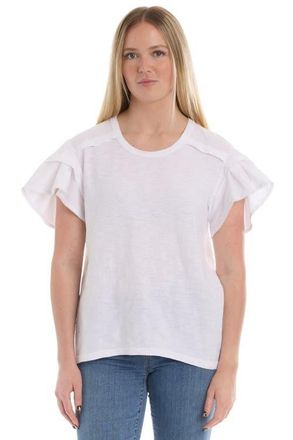 Wilt Ruffle Short Sleeve Tee in White at Nordstrom, Size X-Small