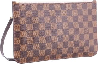 Louis Vuitton Pouch Neverfull Pochette grande in tela Damier - Marrone