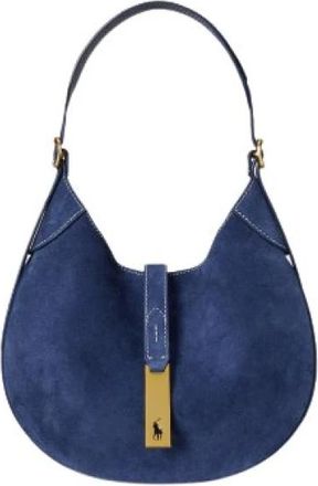 Polo Ralph Lauren Saddle Bag - Dames - Schoudertassen - Blauw - ONE Size - Leer - Tassen