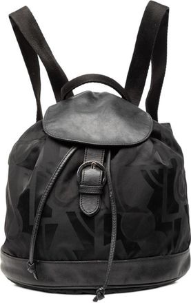 Ferragamo Gancini Black Nylon Leather Backpack (Pre-Owned)