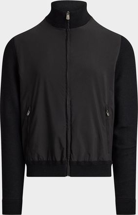 Ralph Lauren Purple Label Men & apos;s Hybrid Knit Full-Zip Sweater