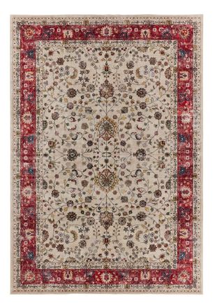 Nazar Rugs Alfombra vintage oriental beige y roja 240x340 cm