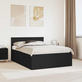 vidaXL Estructura De Cama Negro 140 X 190 Cm Madera De Ingenier&iacute;a Vidaxl