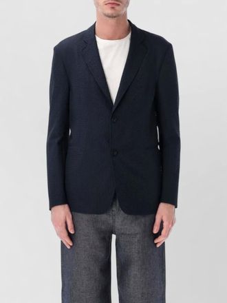 Emporio Armani seersucker blazer single breasted notch lapel