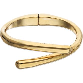 UNOde50 18K Gold-Plated Bracelet In The Shape Of Crossed Tubes at Nordstrom, Size Large