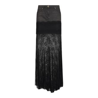 Blumarine Falda Larga Plisada - Skirts - Mujer - Gris - XS