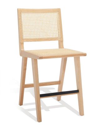 Safavieh Couture Hattie French Cane Natural Wood Counter Stool