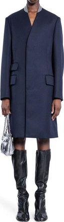 Maison Margiela Womens Blue Wool Coat Clothing