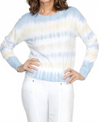 Elliott Lauren Tie Dye Crew Sweater In Yellow