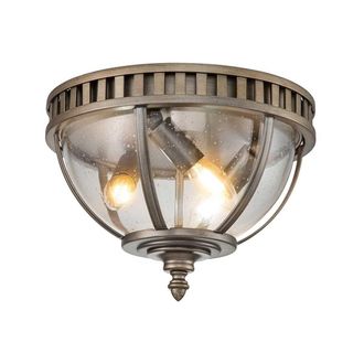 Netlighting Kichler Halleron Outdoor Decorative Flush Burnished Bronze IP44 in Brown