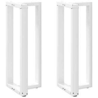 Berkfield Home Bar Table Legs T-Shaped&not;2 pcs White 50x35x(100-101) cm Steel