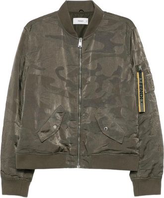 Fendi Camouflage-pattern Bomber Jacket