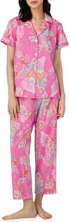 Lauren Ralph Lauren Crop Pajamas in Pink Paisley at Nordstrom, Size X-Small