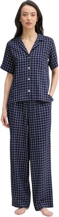 DKNY Pyjamaset met twee delen - Dames - Pyjama - Blauw - S - Tweed - Nachtkleding