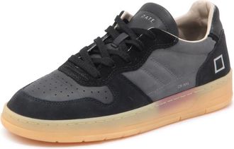 D.A.T.E. Court 2.0 Nylon Zwarte Sneakers - Heren - Sneakers - Zwart - 44 EU - Nylon - Schoenen