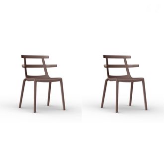 Resol Set 2 Sillas Interior, Exterior Chocolate Tokyo Resol