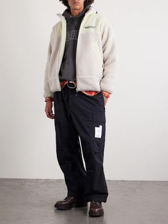 Neighborhood Logo-Embroidered Shell-Trimmed Fleece Jacket