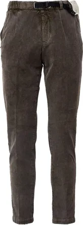White Sand Washed Velvet Relaxed-Fit Pants with Decorative Details