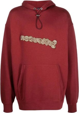 Jacquemus Hoodies, male, Red, Size: L Le Hoodie Spirale