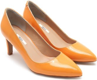 Desa Womens Faux Leather High Heels - Stiletto Heel, Plastic Sole, Breathable | orange - 37