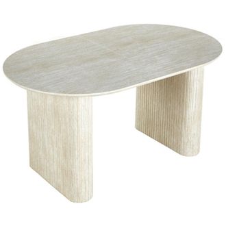 Home Heavenly Home Heavenly Mesa De Comedor Extensible Petra, Mesa De Dise&ntilde;o Ovalado Con Tablero Y Patas Resistentes Extensible En 3 Tama&ntilde;os Color: Beige