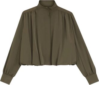 HUGO BOSS Blazer met ballonmouwen - Dames - Zomerjassen - Groen - S - Polyester - Jassen