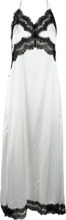 Msgm Long Slip Dress - White/Black