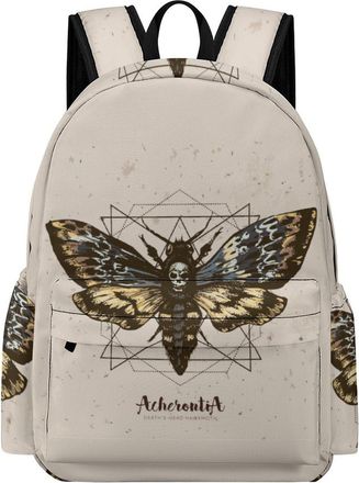 Generic Psychedelic Deaths Head Hawk Moth Laptop Backpack for Women Men Cute Shoulder Bag Printed Daypack for Travel Sports Work