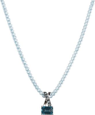 Jewelmak 14K Blue Topaz, London Bt, Swiss Bt Necklace