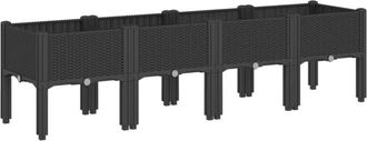 vidaXL Garden Planter with Legs Black 160x40x42 cm PP vidaXL