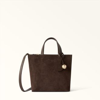 Furla Divide It Borsa Shopping S Toni Espresso Marrone Camoscio + Pelle Di Vitello Sidney Donna