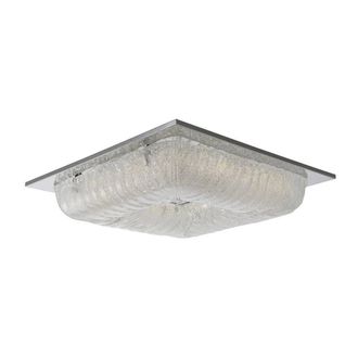 Netlighting Modern LED Flush Ceiling Light Chrome Silver Warm White 3000K 2900lm in Grey