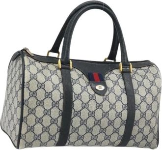 Gucci Pre-owned Handbags, female, Blue, Size: ONE SIZE Pre-owned Vintage Boston Bag