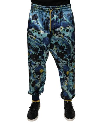 Dolce & Gabbana Multicolor Marble Print Jogger Men Sweatpants Pants Polyester Elastane