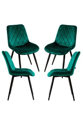 Regalos Miguel Packs Sillas Comedor - Pack 4 Sillas Min Terciopelo - Verde