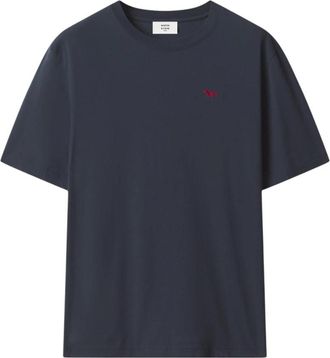 Maison Kitsun&eacute; Fox Head Comfort T-shirt - Heren - T-shirts - Blauw - M - Katoen - Tops