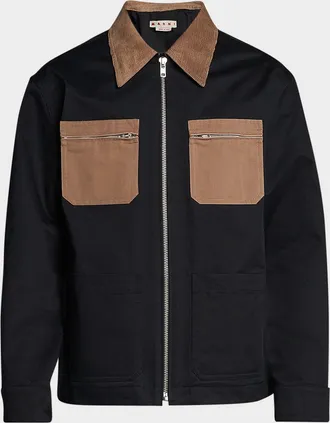 Marni Men & apos;s Contrast-Pocket Cargo Jacket
