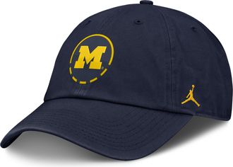 Nike Mens Michigan Natural Club Jordan Brand College Adjustable Hat in Blue | JC0141SMWN-YW8