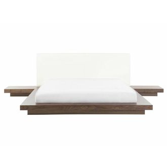Beliani Beliani - Letto in Legno Marrone Stile Giapponese 2 Comodini 160 x 200 cm Zen
